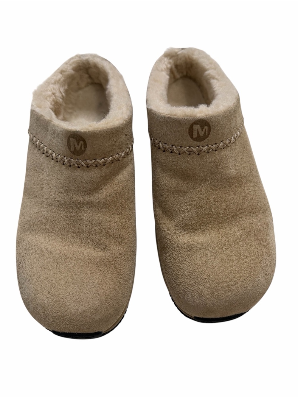 Merrell Suede Shearling Lined Clogs – Beige Slip‑On Comfort  Size 9